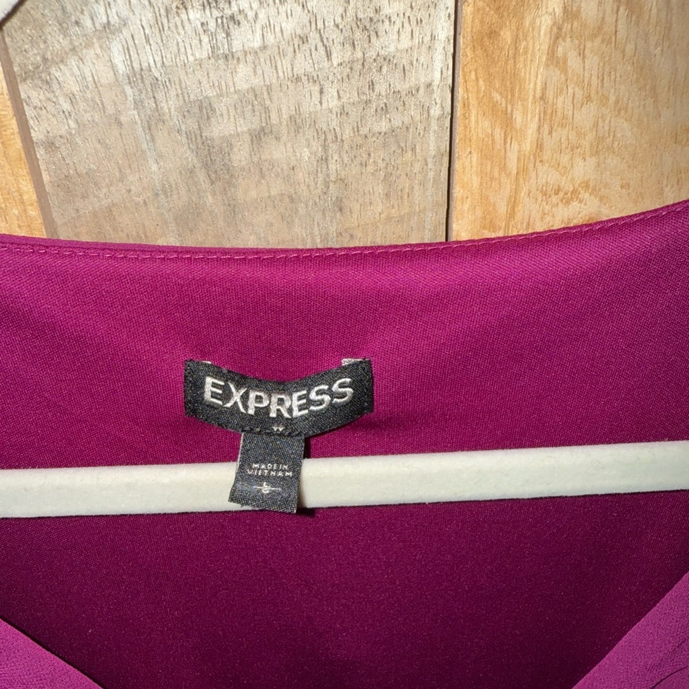 Express Women's Magenta Skort Jumpsuit with Front Zipper & pockets - Picture 6 of 11